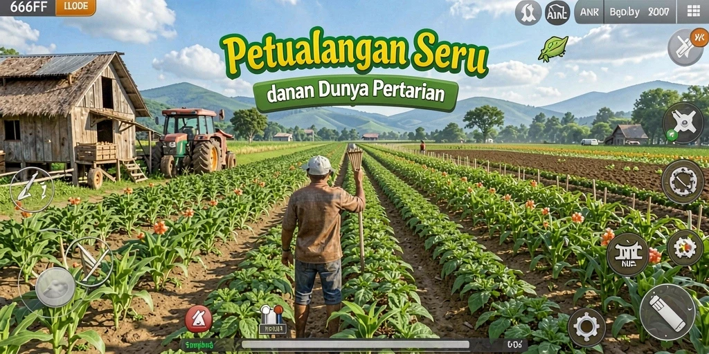 Gameplay seru dalam <strong>666FF</strong> yang menampilkan aktivitas bertani.