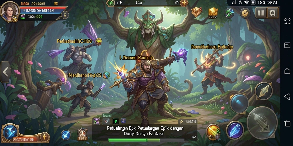 Tangkapan layar utama BAGINDA168 menampilkan pertarungan seru dalam dunia RPG.