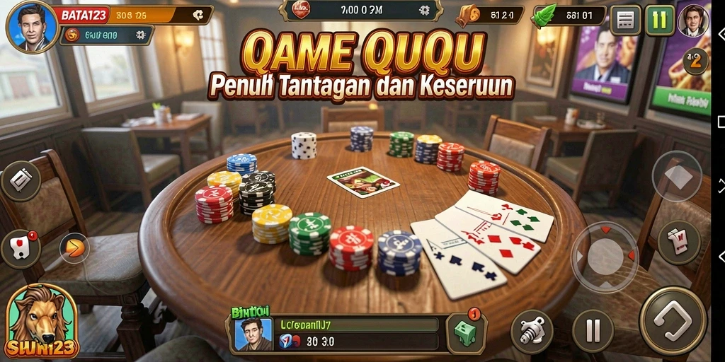 Tampilan gameplay seru di BATA123 saat bermain QiuQiu.