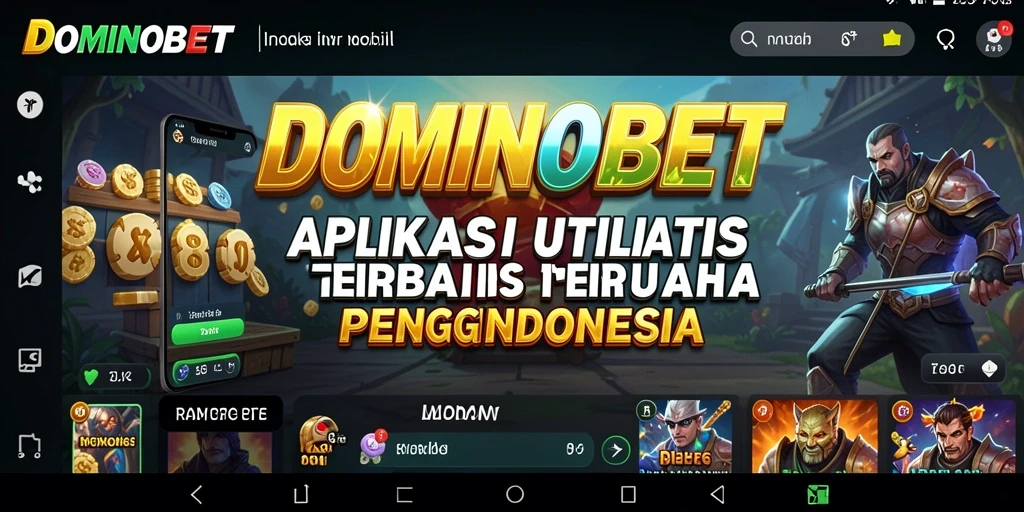 Tampilan antarmuka utama aplikasi DOMINOBET yang user-friendly.