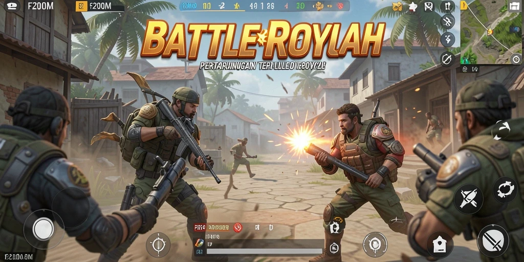 Tampilan pertarungan intens dalam gameplay F200M.