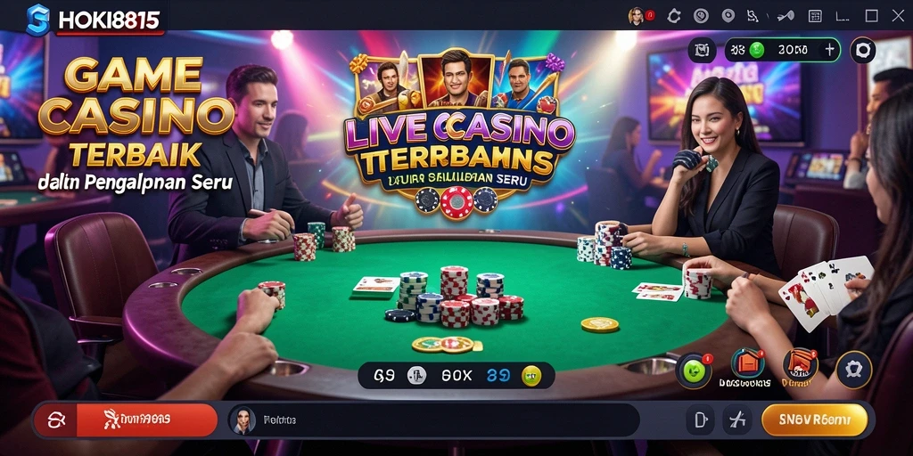 Tangkapan layar HOKI8815 menunjukkan pengalaman gameplay Live Casino yang menarik dan interaktif.
