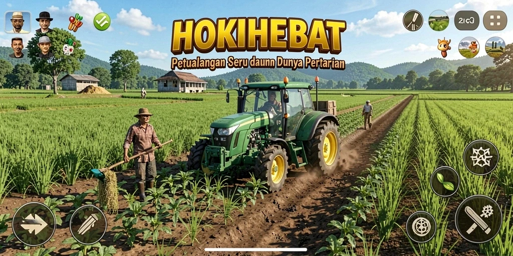 Screenshot utama HOKIHEBAT menampilkan gameplay seru dalam dunia pertanian.