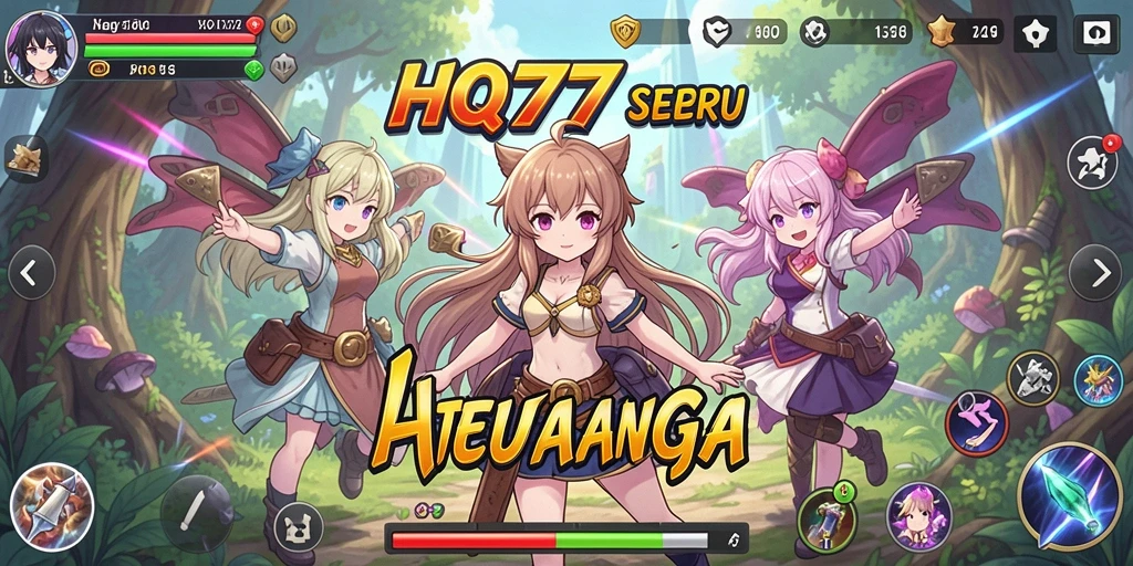 Tampilan menarik dalam gameplay <strong>HQ777</strong> yang menampilkan karakter anime yang penuh warna.