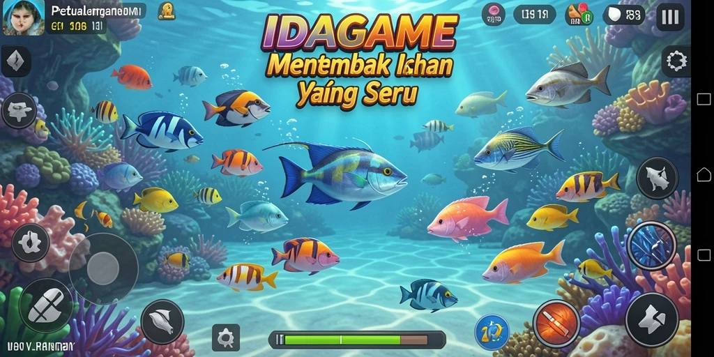 Gameplay Tembak Ikan IDAGAME yang mengasyikkan.