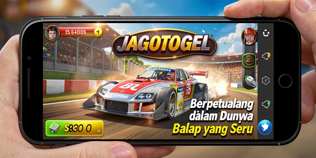 Tangkapan layar gameplay JAGOTOGEL menunjukkan aksi balapan yang mendebarkan.