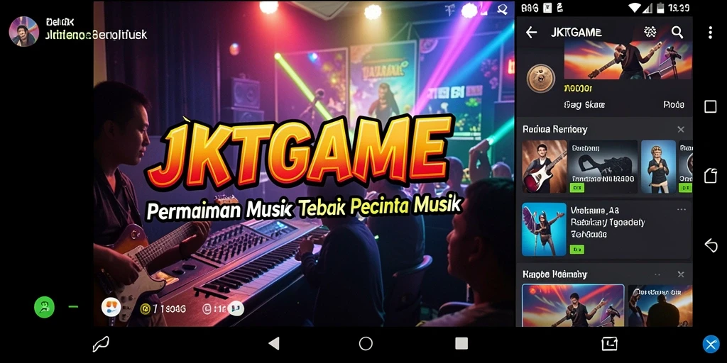 Screenshot JKTGAME menampilkan fitur permainan musik yang menarik dan interaktif.