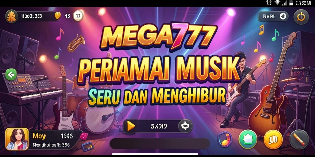 Tampilan gameplay MEGA777 dengan berbagai genre musik.