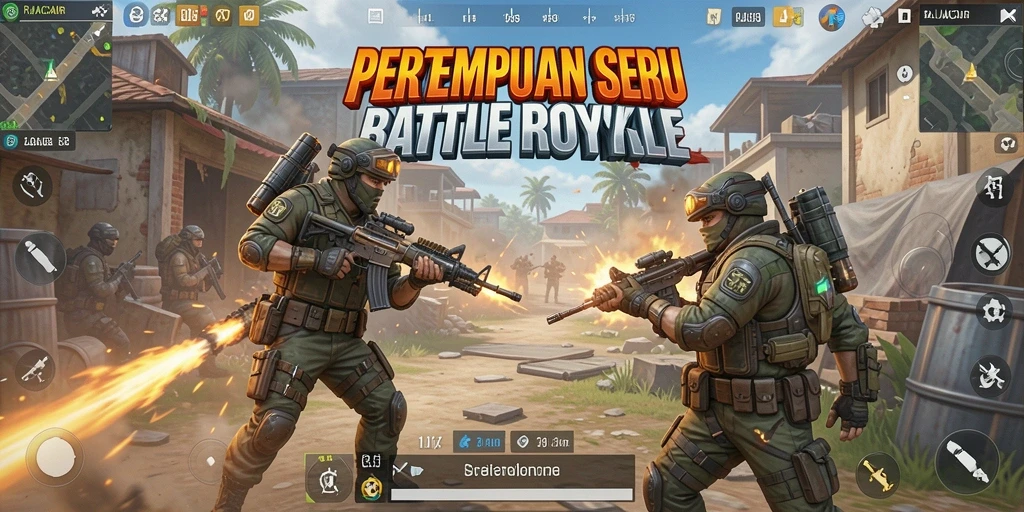 Tampilan gameplay mendebarkan di RAJACAIR dengan aksi pertempuran sengit.