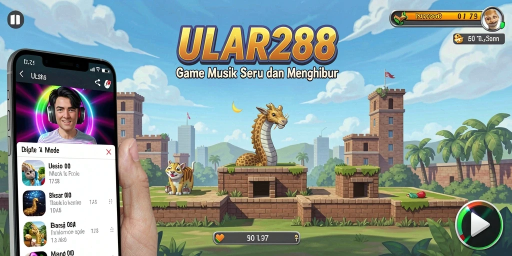 Tampilan gameplay menarik dari ULAR288 dengan tema musik.